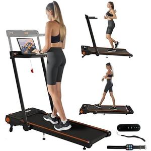 Hccsport Foldable Treadmill with Incline Treadmill with Home Removable Desk Workstation 3.0 HP 3 in 1 Folding Small Compact Walking Treadmills 300 Lbs Capacity for Home Office