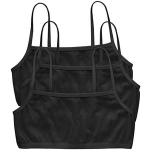 Hanes Women's Cotton String Bralette (3 Pack), M, Black