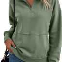 SHEWIN Womens Sweatshirt Casual Long Sleeve Half Zip Pullover Lightweight Sweatshirts Tops Fall Fashion Outfits 2025 (Small)
