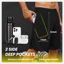 BALENNZ Athletic Shorts for Men with Pockets and Elastic Waistband Quick Dry Activewear (Black, L)