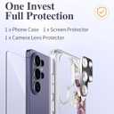 GVIEWIN for Samsung Galaxy S26 Ultra Case, Clear Floral Slim Shockproof Protective Women Phone Case, Non-Yellowing, with Screen Protector & Camera Lens Protector for S26 Ultra 6.9", Cherry Blossoms