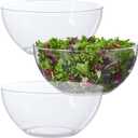 US Acrylic Vista Clear Plastic Salad and Serving 10-inch Bowls | set of 3 | Reusable, BPA-free, Made in the USA | 135 oz. capacity