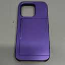 Nvollnoe for iPhone 14 Pro Case with Card Holder Heavy Duty Protective Dual Layer Shockproof Hidden Card Slot Slim Wallet Case for iPhone 14 Pro for Women&Men(Purple) (Purple-Regular Storage)