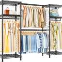 Ulif E7 Garment Rack, Heavy Duty Clothes Storage System with Extendable Hangers Rods, Metal Clothe Rack with 6 Wire Shelves, (52.3"-72") W x 14.5" D x 71.2" H, Load 838 LBS