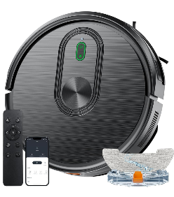 Robot Vacuum and Mop Combo, 2 in 1 Mopping Robotic Vacuum with Schedule, App/Bluetooth/Voice, Max Suction 3200Pa, Self-Charging Robot Vacuum Cleaner, Slim, Ideal for Pet Hair, Hard Floor, Carpet