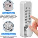 Mechanical Combination Lock, Keyless Entry Door Lock 111 Digits Code Keypad Deadbolt Sliding Door Passsword Security Combination Lock for Home Gate Kitchen Office Balcony