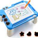 AiTuiTui Magnetic Drawing Board Toddler Toys with Legs for Girls Boys, Color Sketch Writing Scribble Doodle Pad Travel Games, Educational Learning Kids Toys for Birthday or Easter Gift (Blue)
