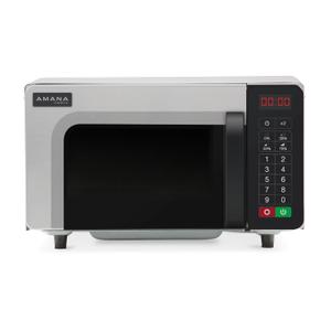 Amana RMS10TSA 1000 Watt Heavy-Duty Countertop Commercial Microwave Oven with Push Button Controls for Restaurant Buffet Catering | 0.8 Cu. Ft, 20"W x 16-1/2"D x 12-1/4"H, Stainless Steel, 120v, NSF