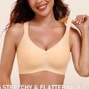 Gailife Womens Wireless Push Up Bras for Women No Underwire Seamless Full Coverage Supportive T Shirt Everyday Bras (Orange, XL)