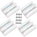 UKCOCO Sliding Door Guide - 4 Pack Adjustable Bumpers for Shower Doors Easy Install Plastic and Metal Stoppers for Smooth Operation and Stability