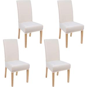 Smiry Velvet Stretch Dining Room Chair Covers Set of 4, Soft Removable Washable Chair Slipcovers Kitchen Parsons Chair Protector, Cream