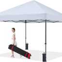 COOSHADE Durable Easy Pop Up Canopy Tent 12x12Ft (Silver White)