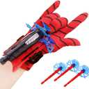 Spider Web Shooter with Gloves, Wrist Launcher Costume Toy, Superheroes Cosplay Action Figure Gift for Kids