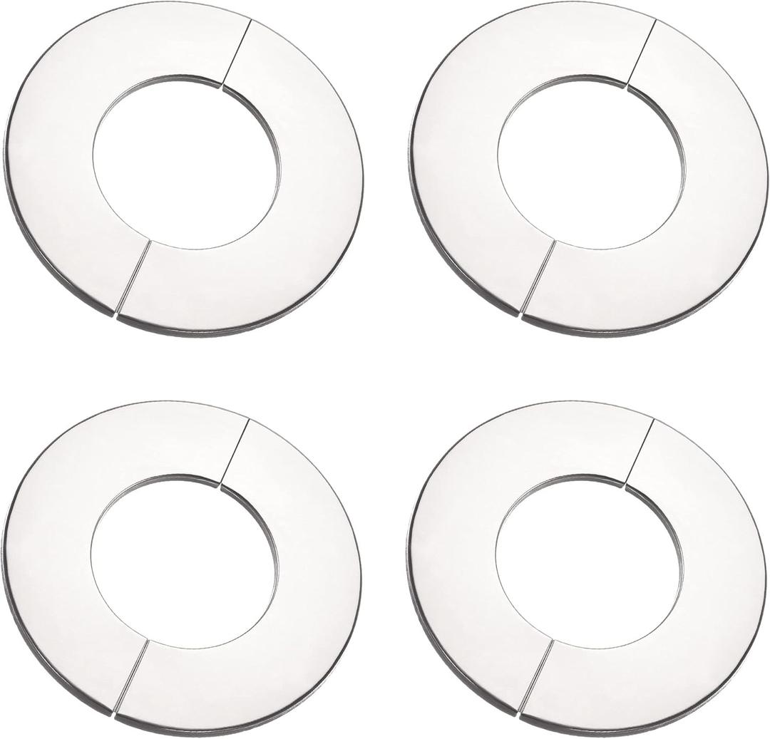 uxcell Wall Split Flange, Stainless Steel Round Escutcheon Plate for 61mm Diameter Pipe 4Pcs
