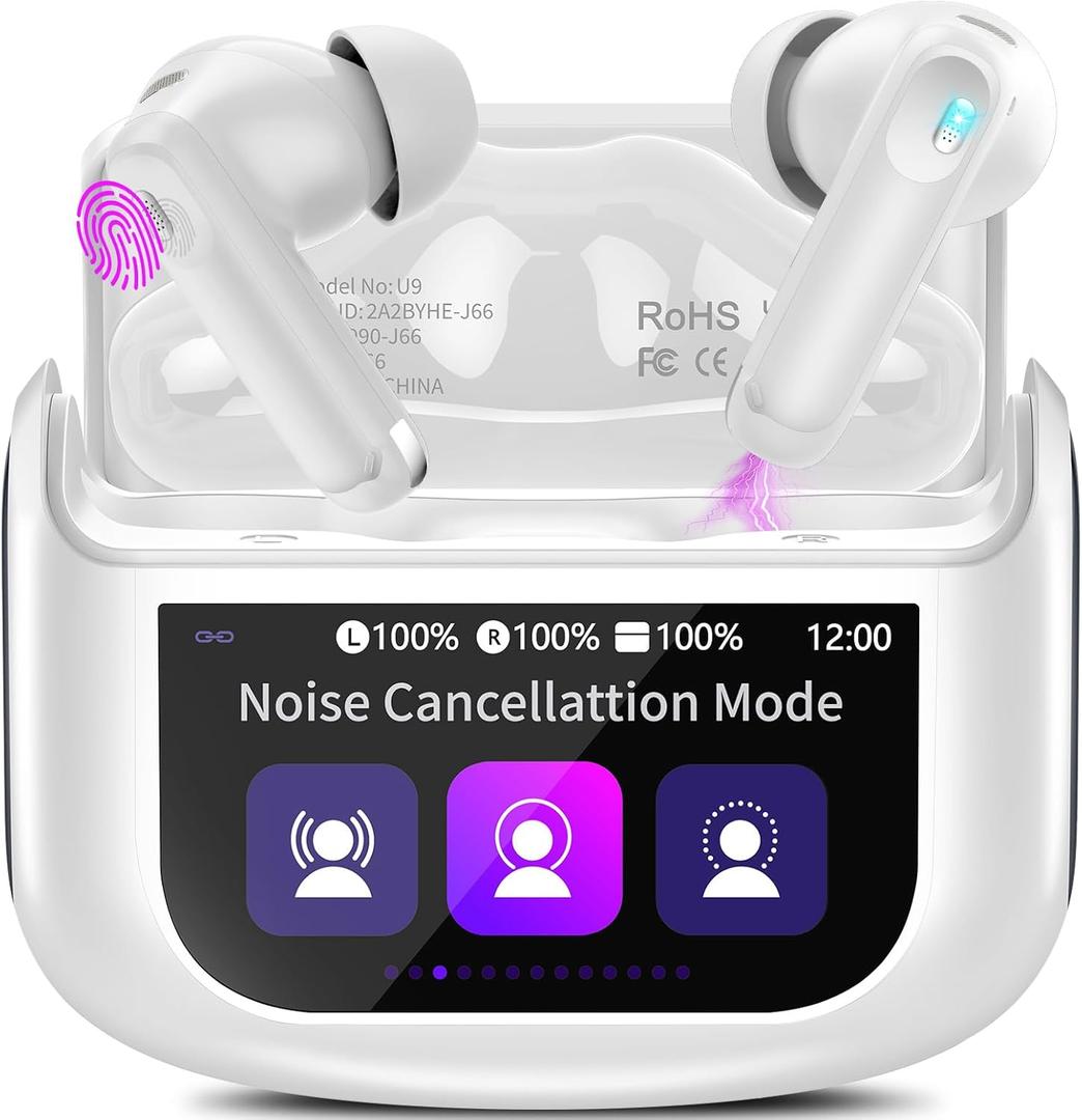 Thunelec U9 Wireless Earbuds Touch Screen White