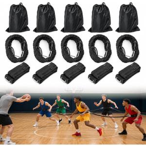 Zone Defense Resistance Band Kit*5 Sets, with Adjustable Waist Strap
for Basic Stance, Movement, and Team Defense Training, Easy to Install