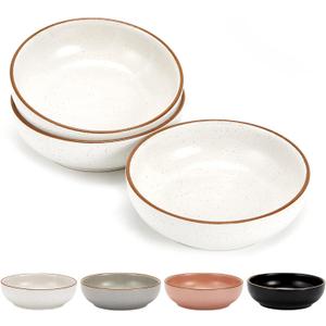 Ceramic Cat Bowls, Howise Pet Bowl Cat Dishes for Food and Water, 5.3 In Cat Food Dish 3 Pack Cat Food Bowls Set Small Dog Dish, Matte White Finish