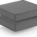 Outdoor Chair Cushions Set of 2, Waterproof Patio Chair Cushions, Patio Furniture Cushions with Ties, 22 x 22 x 3 inch, Dark Grey
