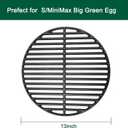13" Cast Iron Cooking Grid for S/MiniMax Big Green Egg Accessories, Round Grill Grate Grids for BGE or Other Same Size Charcoal Grill