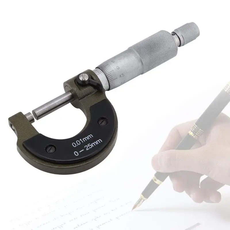 Micrometer 0-25mm 0.01mm Grad. Outside Micrometer Ratchet Stop High Precision Machinist Tool