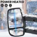 Left Driver Side Mirror Long Arm Compatible with 2015-2025 Ford Transit 150 250 350 350HD Left Side Rear Door Mirror w/o Signal Light and Blind Spot Sensor