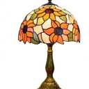 Tiffany Lamp Stained Glass Lamp Sunflower Yellow Bedroom Table Lamp Reading Desk Light for Bedside Living Room Office Dormitory Dining Room Decorate Gift 12x12x18 Include Light Bulb