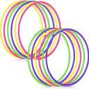 Libima 16 Pcs Toy Color Hoop for Kids, Detachable Adjustable Light Weight Plastic Colored Hoops Toy Circles for Party Games, Dance, Dog Agility