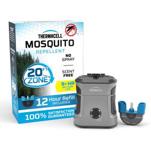 Thermacell Mosquito Repellent Rechargeable Adventure EX-Series EX90; Patio Shield with 9-Hour Battery, Includes 12-Hour Refill, Rubber Armor & Carabiner; Scent Free Bug Spray Alternative
