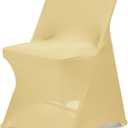 Babenest Spandex Folding Chair Covers Upgraded Universal Stretch Washable Fitted Chair Slipcovers Protector for Wedding, Holidays, Banquet, Party, Celebration (50, Champagne)
