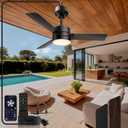 36 inch Plug-In Outdoor Ceiling Fan with Lights and Remote,LED Gazebo Hanging Fan with Hook,Dimmable Gazebo Fan,3000-6500k,Portable Fan for Gazebo,Balcony,Patios,Garage,Bedroom.