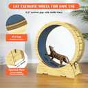 36" Large Cat Exercise Wheel for Indoor Cats - Solid Wood Cat Treadmill with Detachable Carpet Runway, Silent Running Wheel for Cats Up to 110 lbs