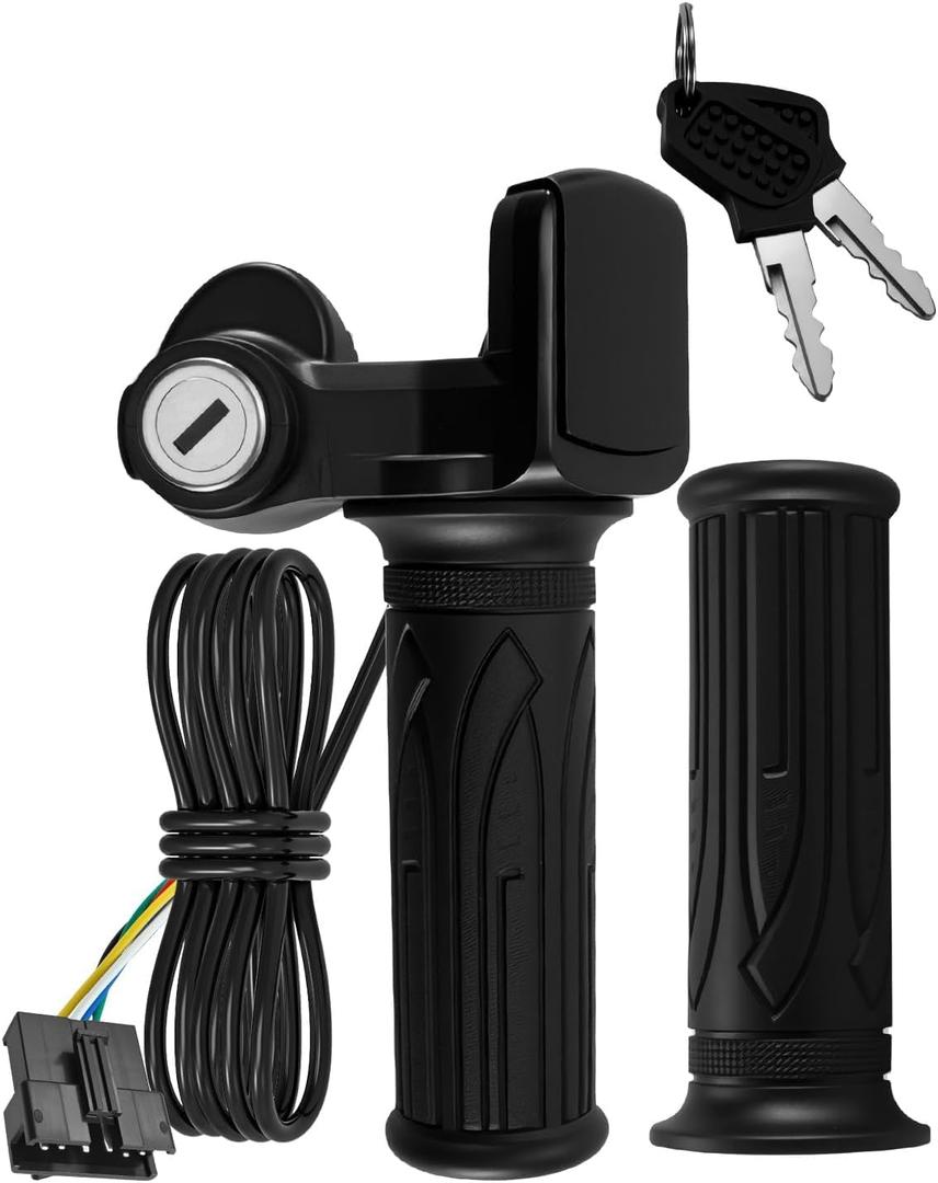 36V 6-Pin Electric Scooter Throttle Fit for Gotrax Flex Fit for Hoverfly Z5 Twist Accelerator Handle Grip with LCD Display, Switch and 2 Keys