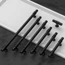 Amerdeco 10 Pack Matte Black Cabinet Pulls 3 Inch(76MM) Hole Centers Kitchen Cabinet Handles Cabinets Hardware Drawer Pulls ZH0058