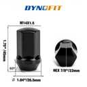 Dynofit 24pcs 14x1.5 Stock Lug Nuts 1.75 inch(45mm) Height 7/8" Hex(22mm), M14-1.5 One-Piece Design Factory Wheel Lugnuts Compatible with Chevy Silverado & Tahoe GMC Sierra 1500 Buick Dodge Cadillac