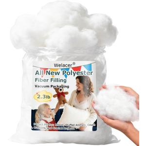 Welacer Polyfill Stuffing 36.8oz, Fluffy Pillow Stuffing for Stuffed Animals, DIY Plush Toys, Cushions, Cloud Decorations, Premium Original White Polyester Filling for Crochet Crafts (2.3lb)