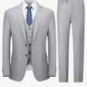 Cooper & Nelson 3 Piece Mens Suit Set, 2 Button Slim Fit Suit for Men, Jacket, Vest, Pants and Tie Size L