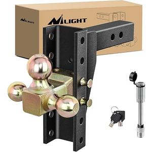 Might 8 Inch/Rise A djustable Tri-Ball Trailer Hitch Mount
