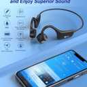 Bone Conduction Headphones Open-Ear Bluetooth 5.0, IP65 Waterproof Wireless Sport Headset with 8H Playtime, Secure Fit for Running/Cycling/Gym, HD Audio w/Mic (2025 Upgraded)
