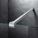 Frameless Shower Door Support Bar, Stainless Steel Wall-to-Glass Support Arm to Fixed Shower Glass Panel, for 1/4"-3/8" (6-10 mm) Door, 180° Pivot & Stow-Flat Mode (Brushed Nickel, 31.5-inch(800mm))