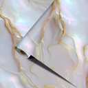 Countertop Contact Paper 39.37 x 23.62 Inch Pearl White Gold Marble Peel and Stick Vinyl Wallpaper Oil Resistant Removable Decorative Film for Kitchen Counter Cabinet Furniture Tabletop Renovation (colorful0157)