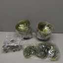 HKSZEH 24 PCS Plastic Coupe Glasses 9 oz Sage Green Detachable Gold Rim Martini Glass Espresso Champagne Cocktail Cups Disposable Vintage Margarita Glassware for Christmas Bridal Wedding Baby Shower