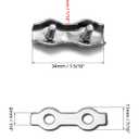 QWORK Cable Clamp, 50 Pcs M3 Stainless Steel Duplex 2 Post Wire Rope Clamps for 1/16" - 1/8" Diameter Wire Rope