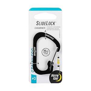 Nite Ize SlideLock 1.8 in. Dia. Stainless Steel Black Carabiner Key Holder