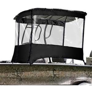 Universal T-TOP Enclosure, Boat Console Spray Shield, Clear Spray Curtain for T-TOP Center Console Black(2.1 * 2.3) 