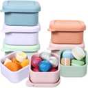 10 Pack 6 oz Silicone Snack Containers, Reusable Small Containers with Lids, Reusable Meal Prep Silicone Containers Lunch Box Bento Box Set