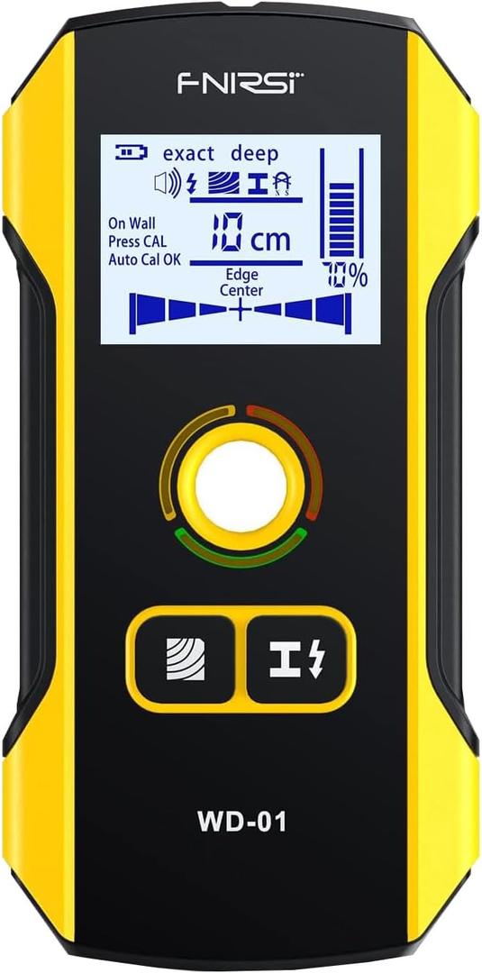 Premium Wall Scanner Stud Finder, Electronic Wall Stud Detector for Wood, Metal Studs, AC Wires, Joists, Pipes, Wire and Water Pipe Stud Finder, Visible Positioning Hole for Accurate Center Detection