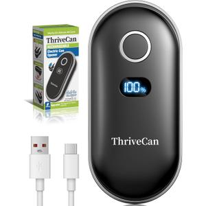Rechargeable Electric Can Opener One-Touch for Seniors & Arthritis & Weak Hands, Smooth-Edge Side-Cut, Hands Free & Easy, Ergonomic Design Works on All Can Sizes, Ideal Kitchen Gift Black