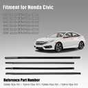 Window Molding Trim Seal for Honda Civic 2016-2021 Accessories, Outer Door Black Rubber Weather Stripping Belt, Replacement 72450-TEA-T01 (4PCS)