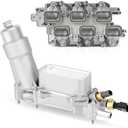 Upgraded Full Aluminum Engine Lower Intake Manifold with Gasket Engine Oil Filter Housing with Oil Cooler Sensors and Gaskets Compatible with Dodge Charger Challenger Journey Jeep Wrangler