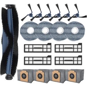 20 PCS Accessories for Eufy X10 Pro Omni Robot Vacuum, Replacement Parts Main Brush, Side Brush, Washable Filter, Mop Cloths, Dust Bag